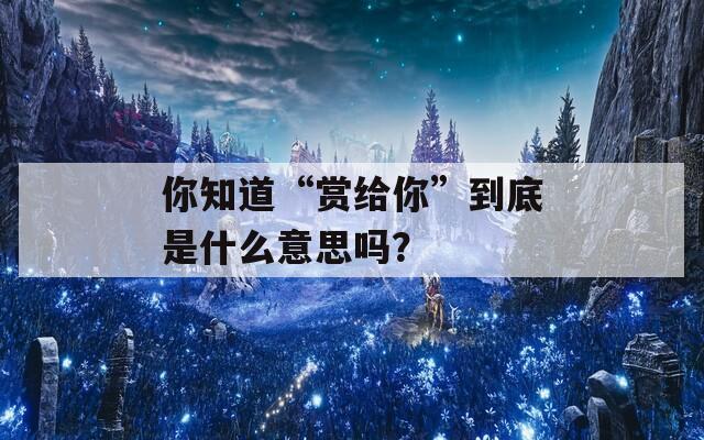 你知道“赏给你”到底是什么意思吗？