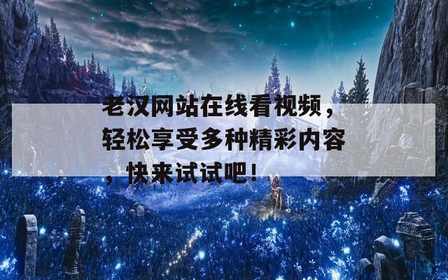 老汉网站在线看视频，轻松享受多种精彩内容，快来试试吧！