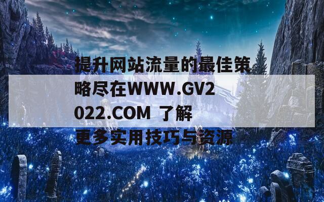 提升网站流量的最佳策略尽在WWW.GV2022.COM 了解更多实用技巧与资源