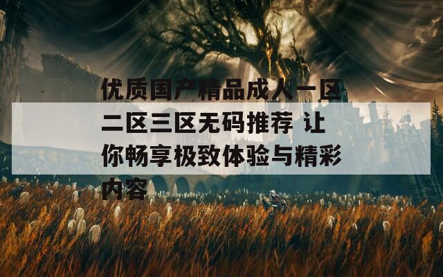优质国产精品成人一区二区三区无码推荐 让你畅享极致体验与精彩内容