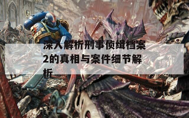 深入解析刑事侦缉档案2的真相与案件细节解析
