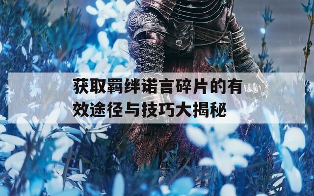 获取羁绊诺言碎片的有效途径与技巧大揭秘