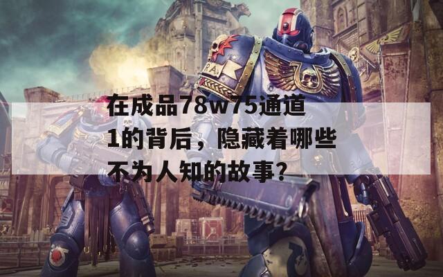 在成品78w75通道1的背后，隐藏着哪些不为人知的故事？