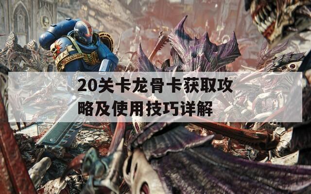 20关卡龙骨卡获取攻略及使用技巧详解