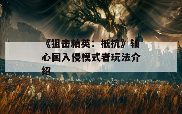 《狙击精英：抵抗》轴心国入侵模式者玩法介绍