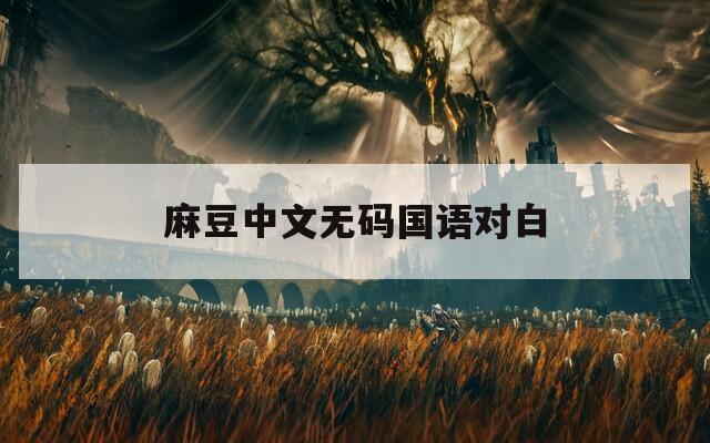 麻豆中文无码国语对白