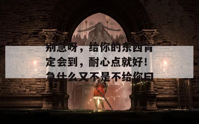 别急呀，给你的东西肯定会到，耐心点就好！急什么又不是不给你曰
