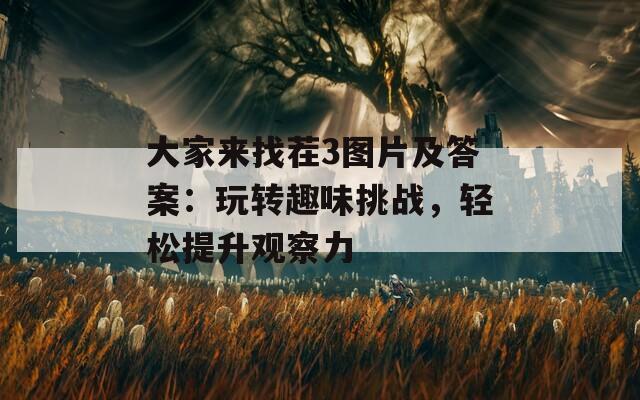 大家来找茬3图片及答案：玩转趣味挑战，轻松提升观察力
