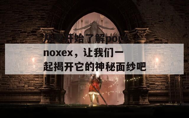 从零开始了解porenoxex，让我们一起揭开它的神秘面纱吧！
