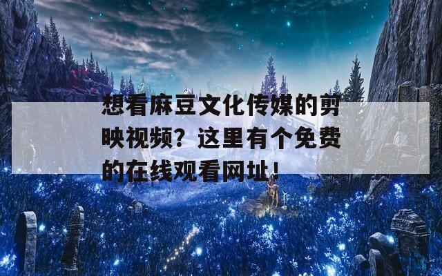 想看麻豆文化传媒的剪映视频？这里有个免费的在线观看网址！