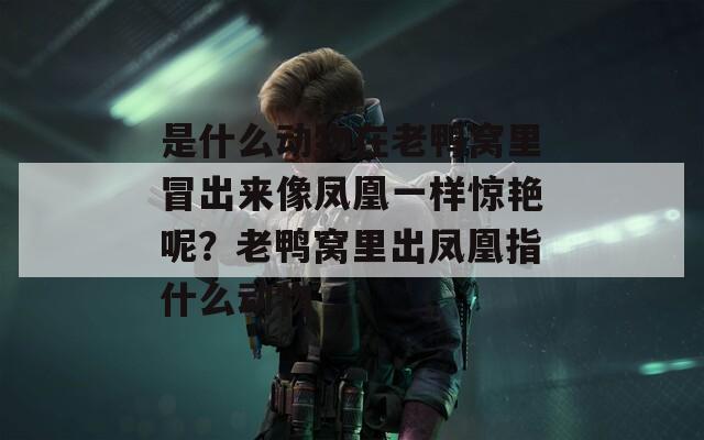 是什么动物在老鸭窝里冒出来像凤凰一样惊艳呢？老鸭窝里出凤凰指什么动物