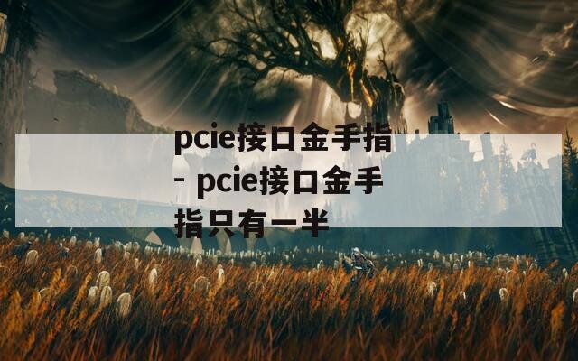 pcie接口金手指 - pcie接口金手指只有一半