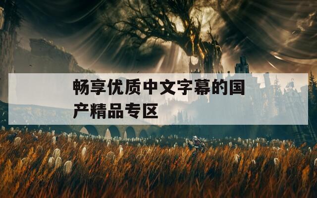 畅享优质中文字幕的国产精品专区