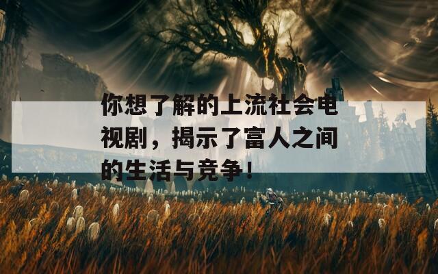 你想了解的上流社会电视剧，揭示了富人之间的生活与竞争！