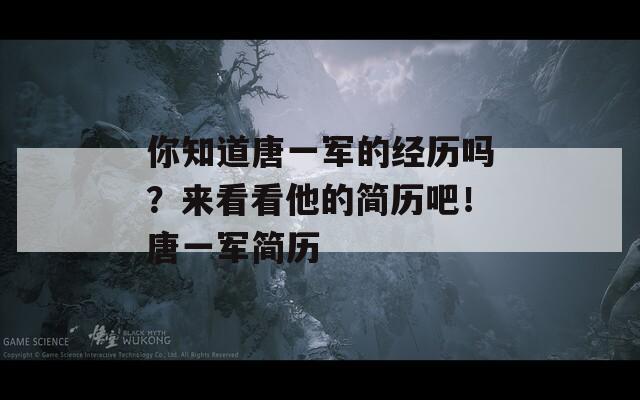 你知道唐一军的经历吗？来看看他的简历吧！唐一军简历