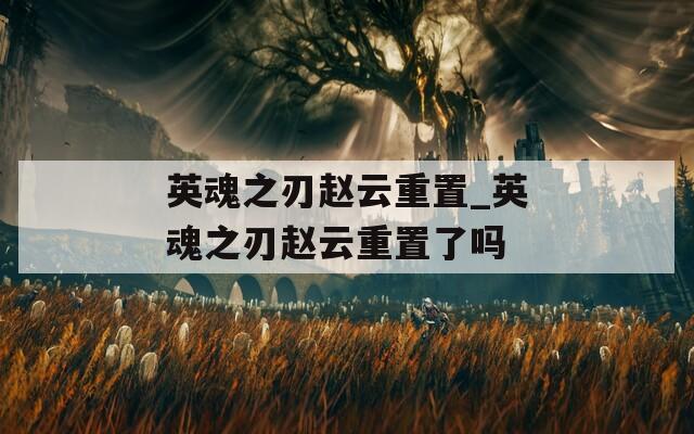 英魂之刃赵云重置_英魂之刃赵云重置了吗