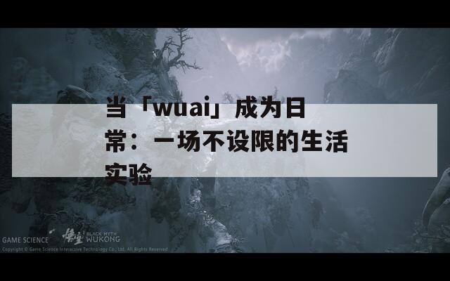 当「wuai」成为日常：一场不设限的生活实验