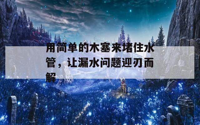用简单的木塞来堵住水管，让漏水问题迎刃而解