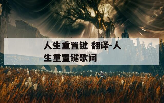 人生重置键 翻译-人生重置键歌词
