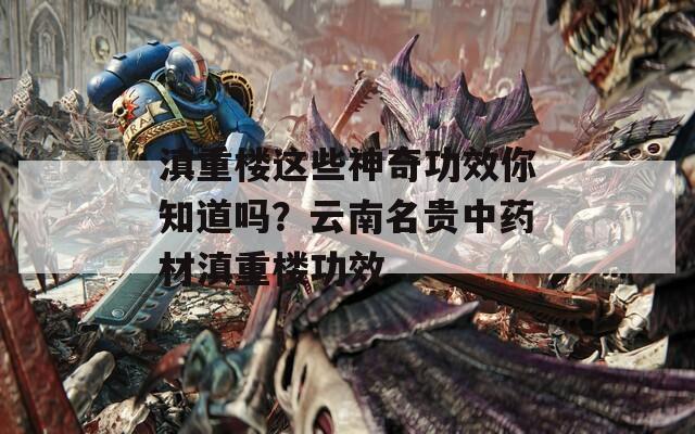 滇重楼这些神奇功效你知道吗？云南名贵中药材滇重楼功效