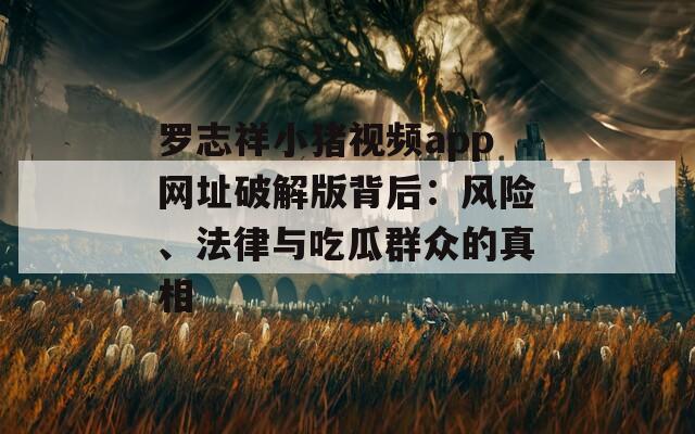 罗志祥小猪视频app网址破解版背后：风险、法律与吃瓜群众的真相