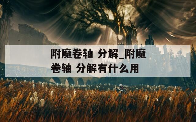 附魔卷轴 分解_附魔卷轴 分解有什么用