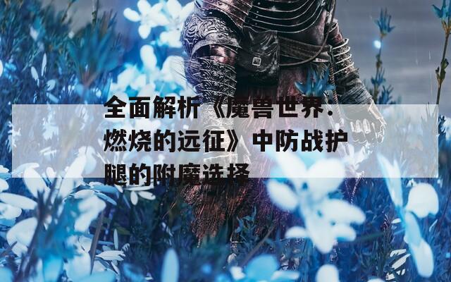全面解析《魔兽世界：燃烧的远征》中防战护腿的附魔选择