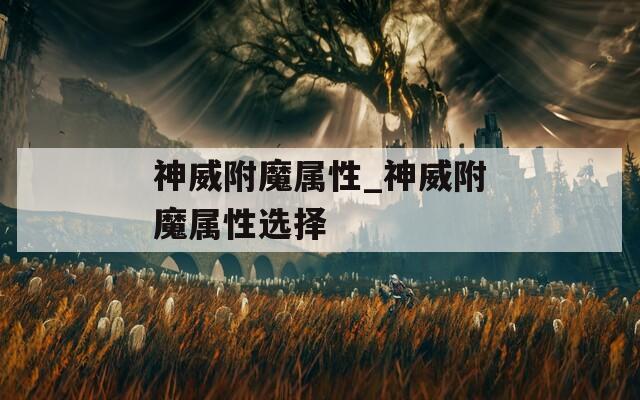 神威附魔属性_神威附魔属性选择