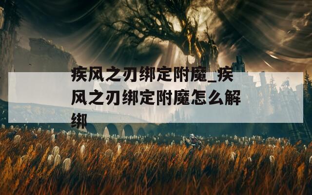 疾风之刃绑定附魔_疾风之刃绑定附魔怎么解绑