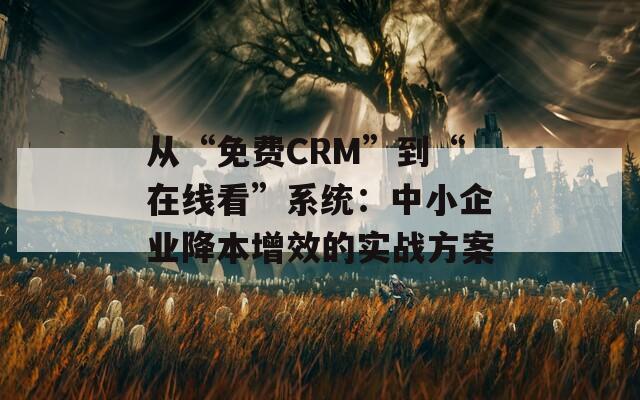 从“免费CRM”到“在线看”系统：中小企业降本增效的实战方案