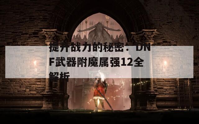 提升战力的秘密：DNF武器附魔属强12全解析