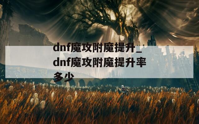 dnf魔攻附魔提升_dnf魔攻附魔提升率多少