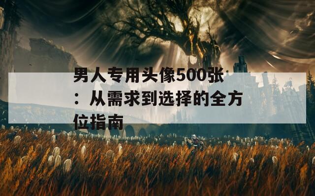男人专用头像500张：从需求到选择的全方位指南