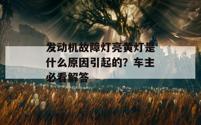发动机故障灯亮黄灯是什么原因引起的？车主必看解答